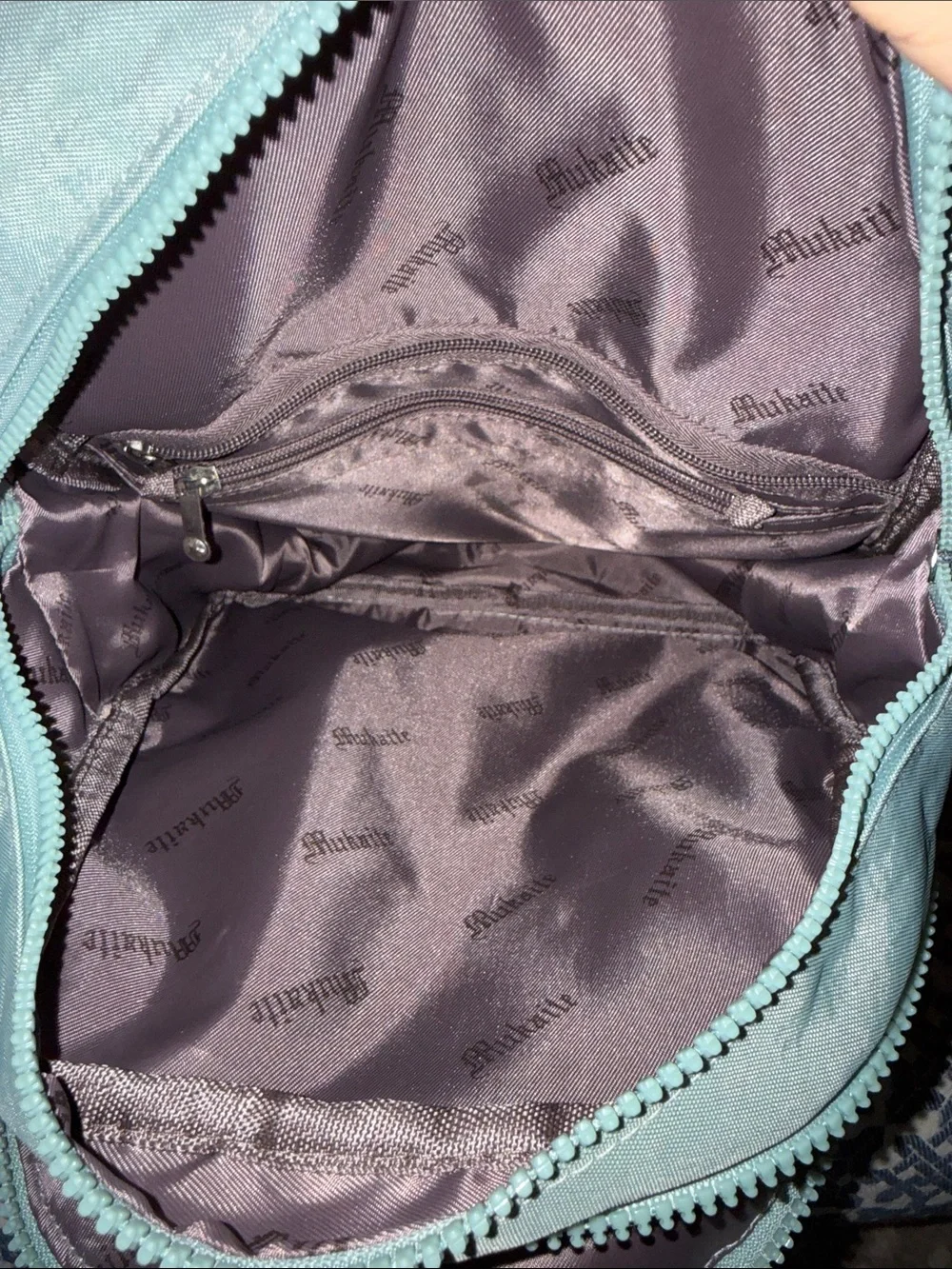 MUKAITE Mint Green Round Front Backpack with Zip Pocket
